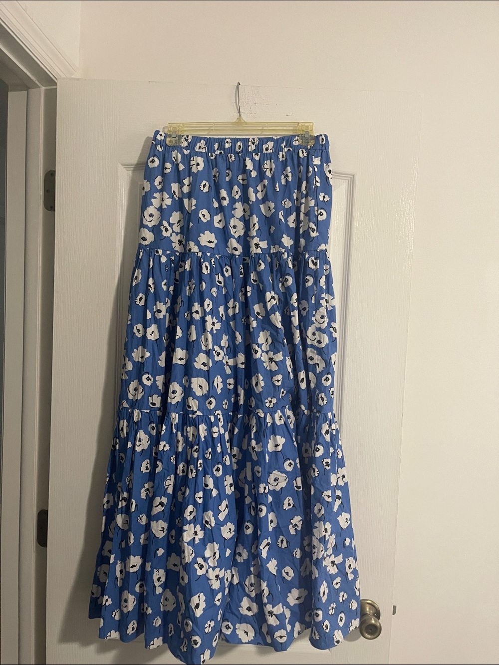 Blue Floral Tiered Maxi Skirt - Brand